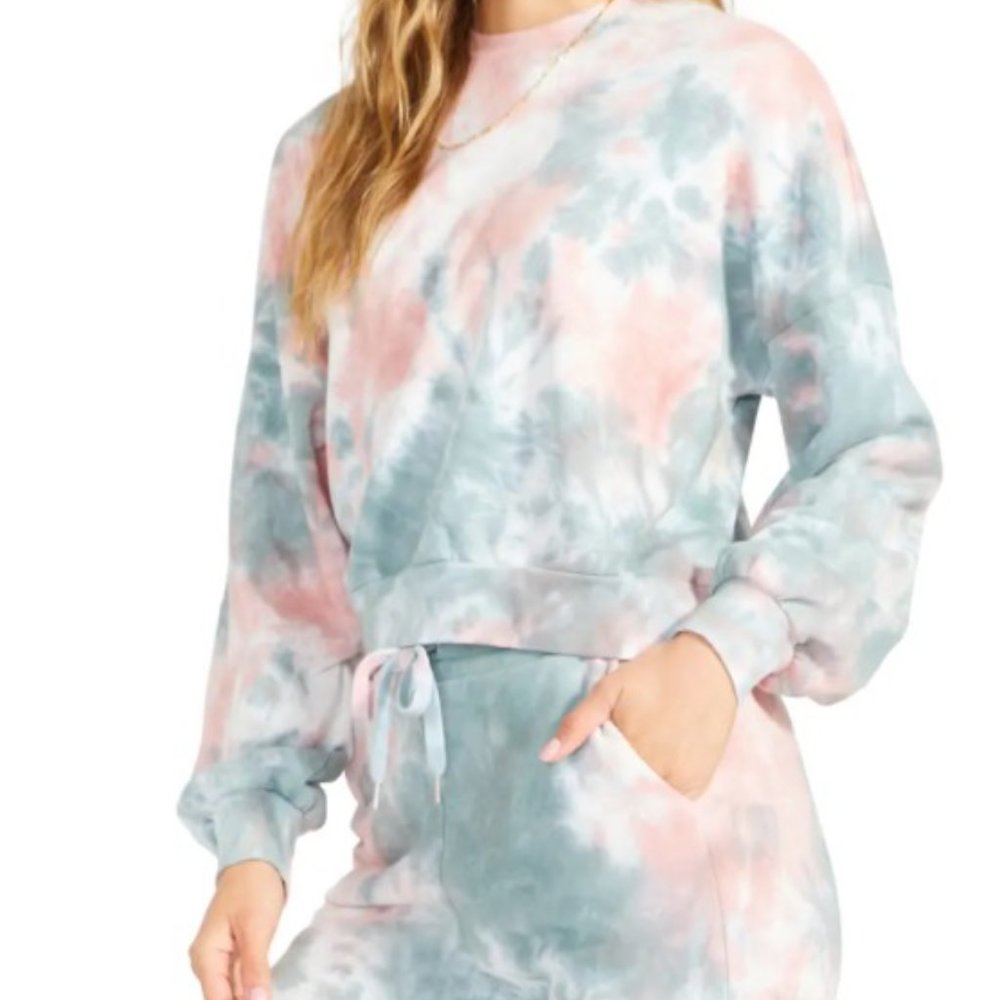 NWT BB DAKOTA BY STEVE MADDEN - You're Trippin Tie Dye Sweatshirt - Size Large - Picture 2 of 7